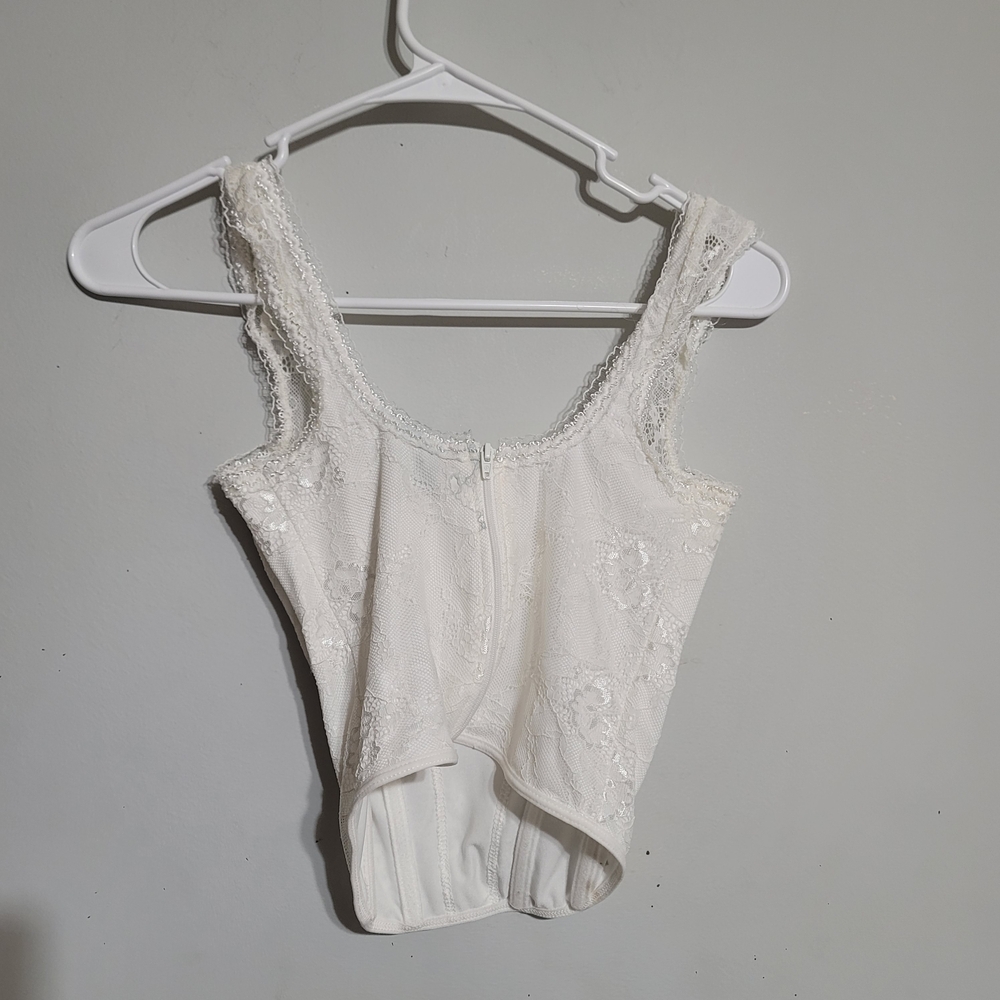 SHEIN White‎ Lace Bustier Top XS Corset - Picture 3 of 3
